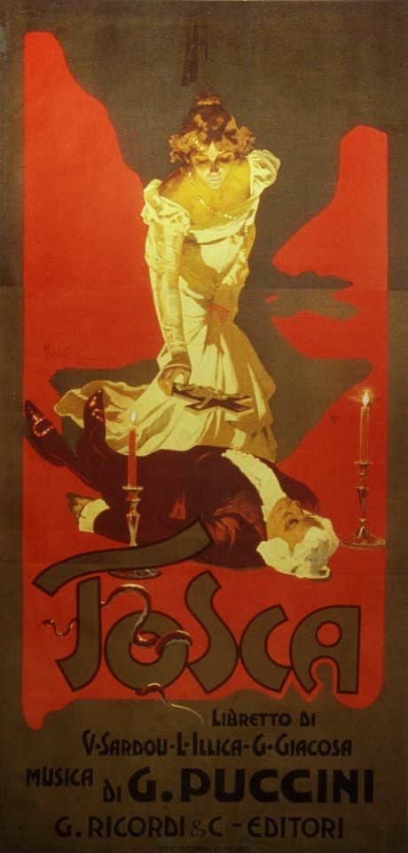 Áp phích opera Tosca năm 1899 phong cách Art Nouveau